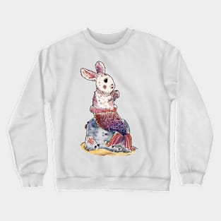 Merbunny Sipping Tea Crewneck Sweatshirt